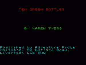 Ten Green Bottles (1995)(Zenobi Software)[128K] ROM